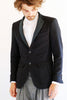 Wool and Cashmere Blazer Blue with Green Trim