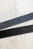 Wool and Leather Rhodoid Buckle Belt Black