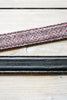 Wool and Leather Rhodoid Buckle Belt Red