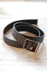 Wool and Leather Rhodoid Buckle Belt Black